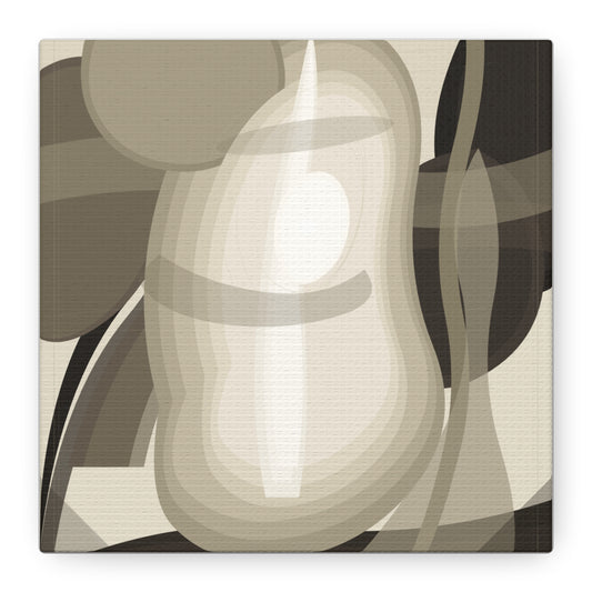 Abstract neutral pear still life on canvas, featuring a modern print by Printify with soft tones and artistic design.