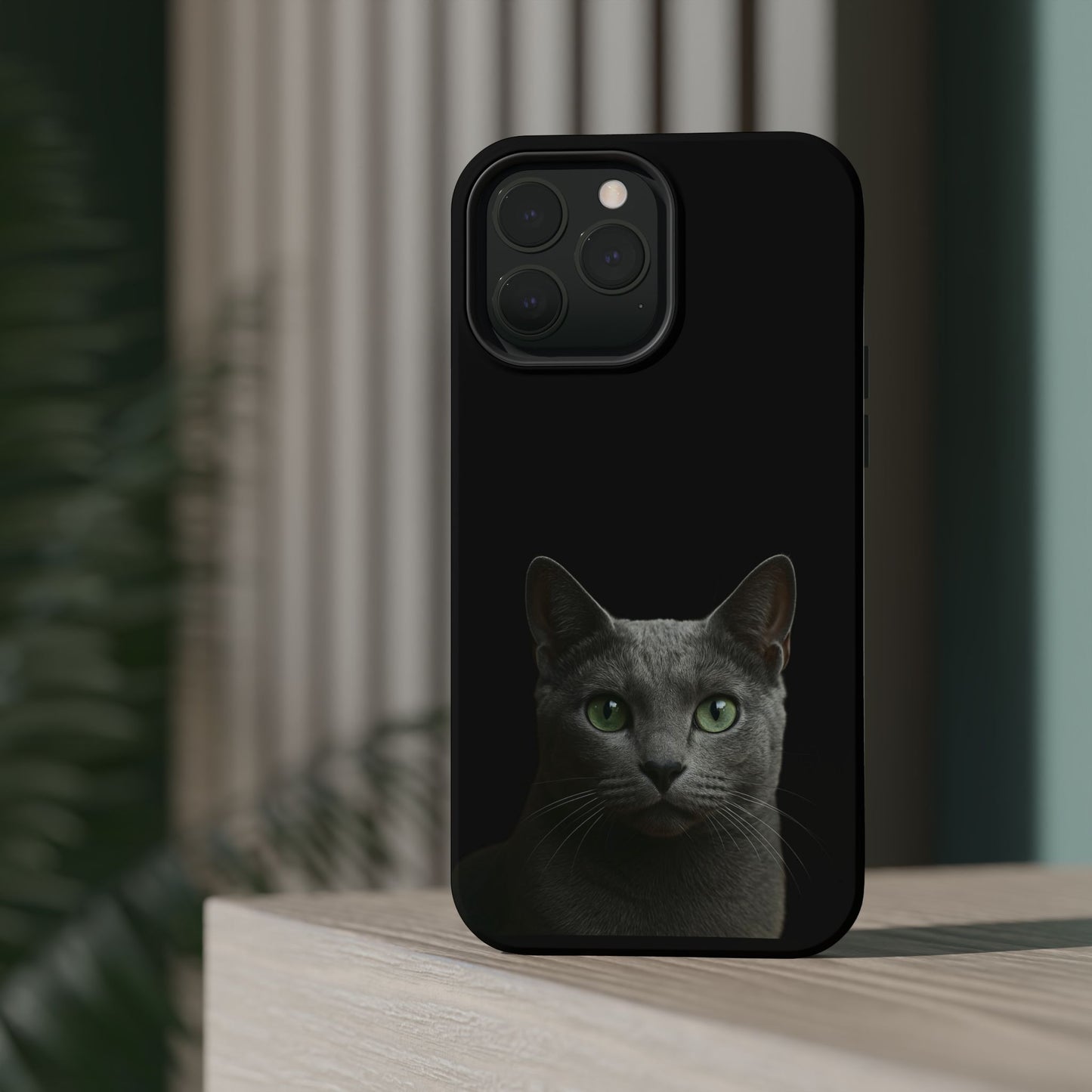 Russian Blue Cat Phone Case — Magnetic Impact-Resistant iPhone Cover