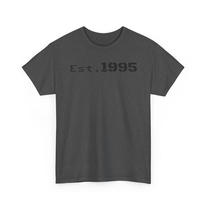 Unisex Heavy Cotton Tee - Est. 1995, Vintage Birthday Gift, Customizable Tee, Retro Unisex Shirt, Casual Everyday Wear