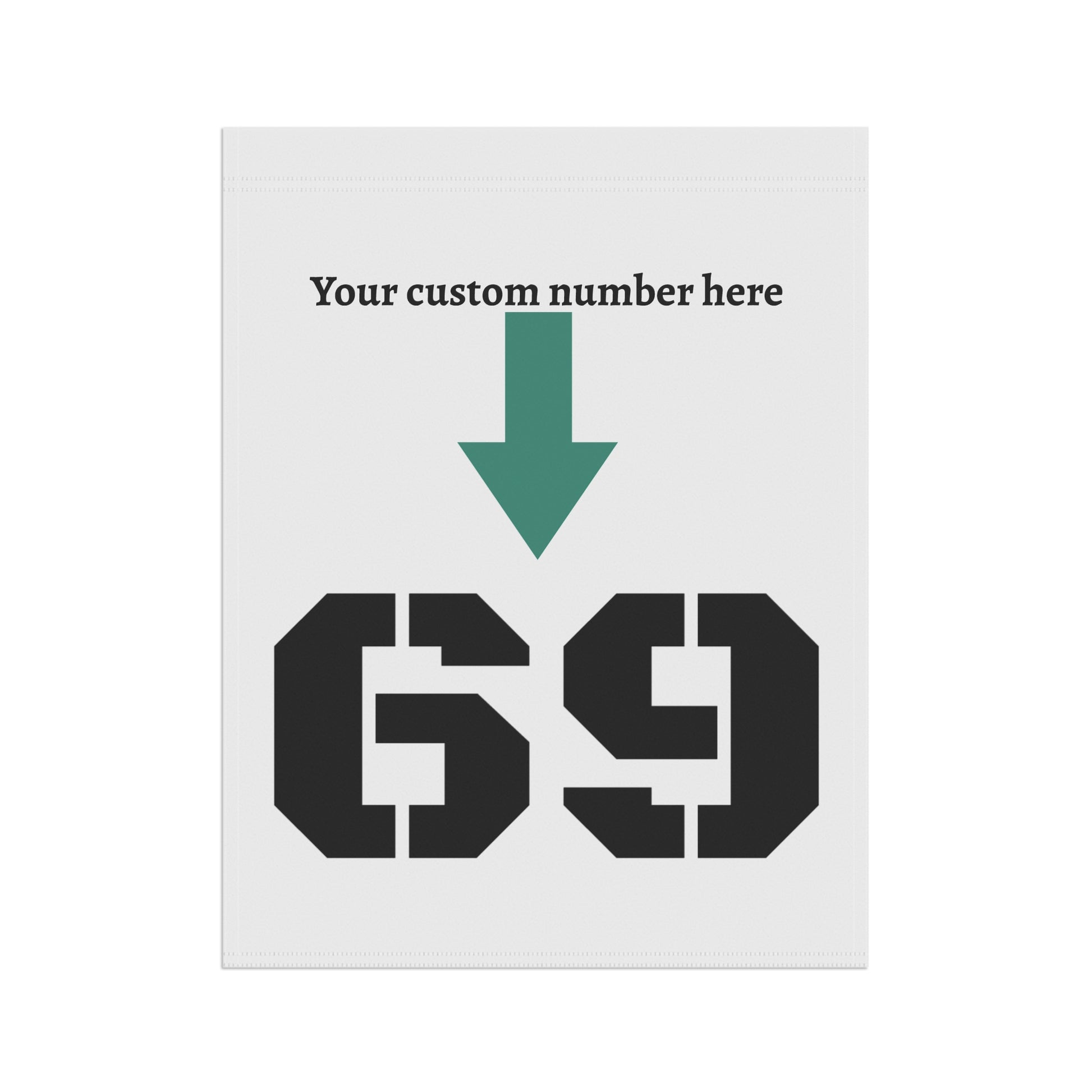 Personalized garden flag with custom house number sign, featuring colorful design and durable fabric for outdoor display.