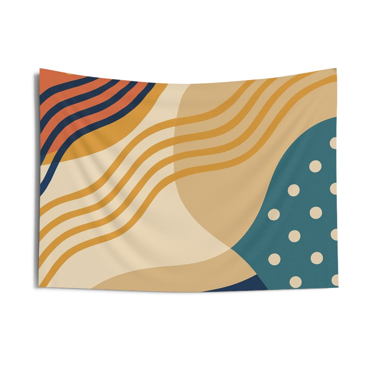 Abstract Retro Wave Wall Tapestry — Midcentury Boho Home Decor