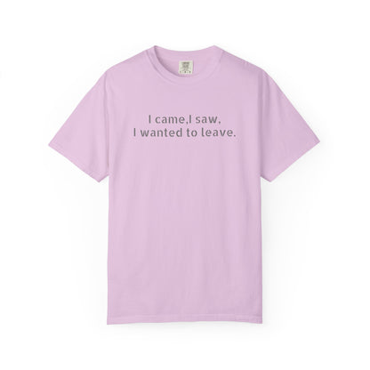 I came, I saw, I wanted to leave T-shirt | Minimal Text Tee