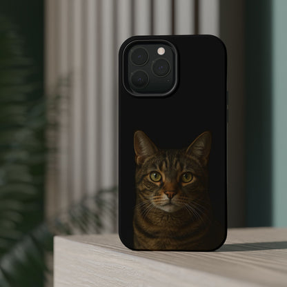 Magnetic Impact-Resistant Phone Case — Realistic Tabby Cat Portrait