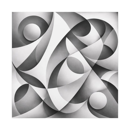 Monochrome Abstract Geometric Art Matte Canvas
