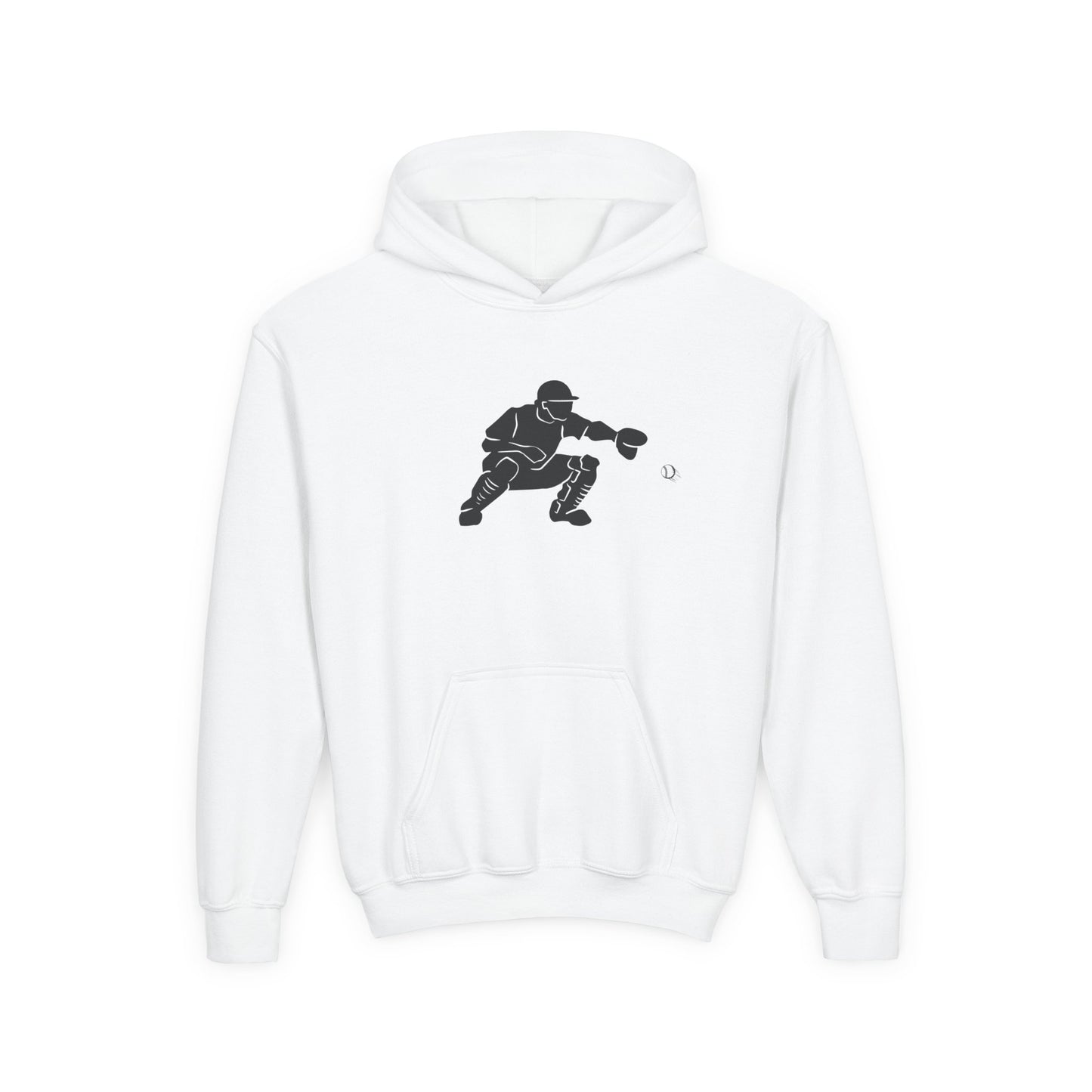 Youth Baseball Catcher Hoodie, Sporty Sweatshirt for Kids, Perfect Gift for Young Athletes, Team Spirit Gear, Sports Event Apparel