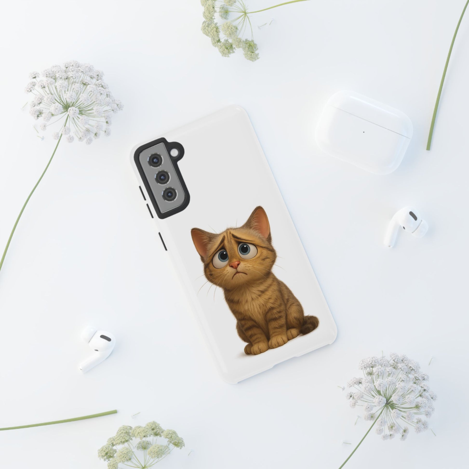 Cute Cat Phone Case, Funny Kitty Case, Animal Lover Gift, Cat Lover Accessory, Unique Cat Design Case, Pet Mom Gift - TRV
