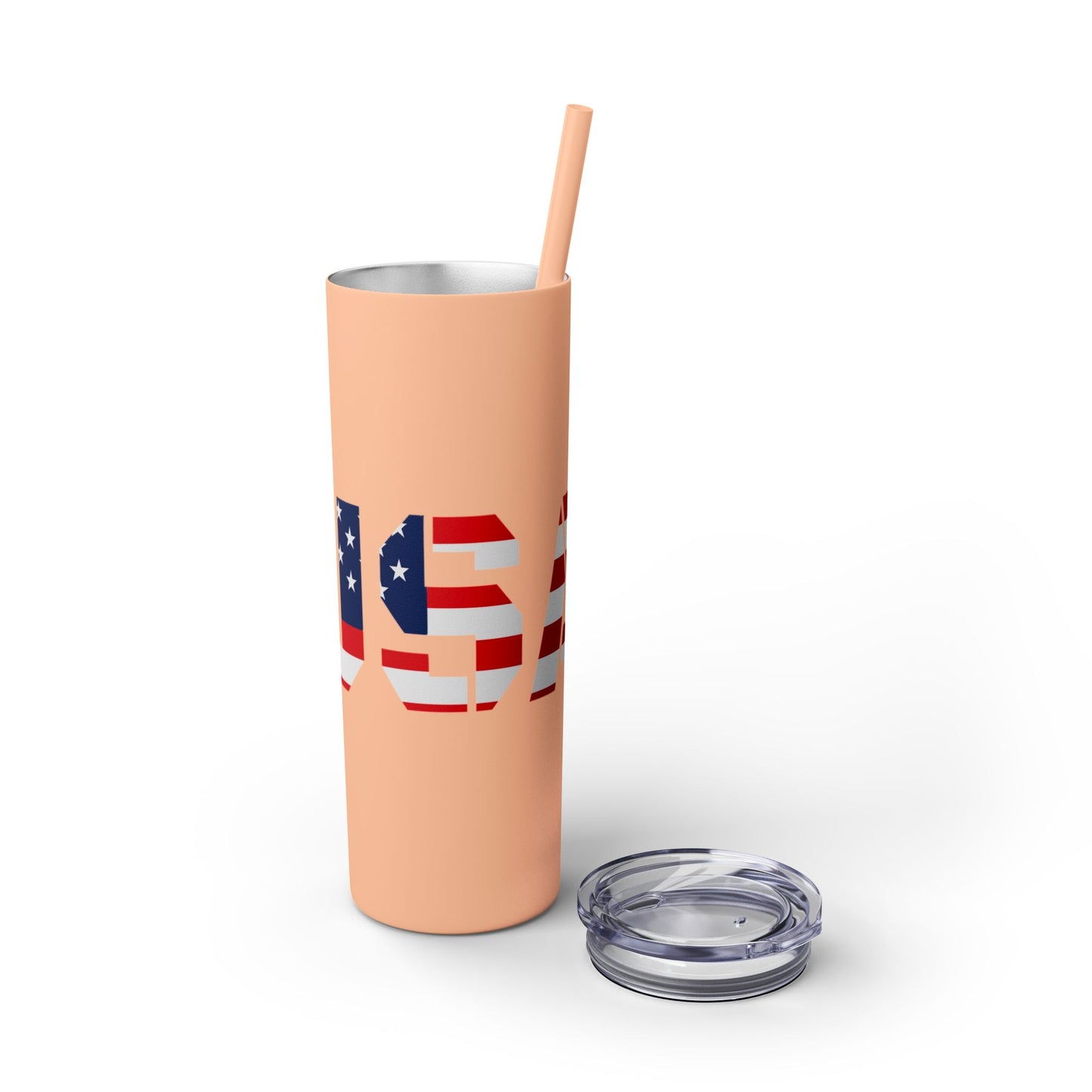 Skinny Tumbler — USA Flag 20oz Straw Tumbler (Patriotic Travel Cup)