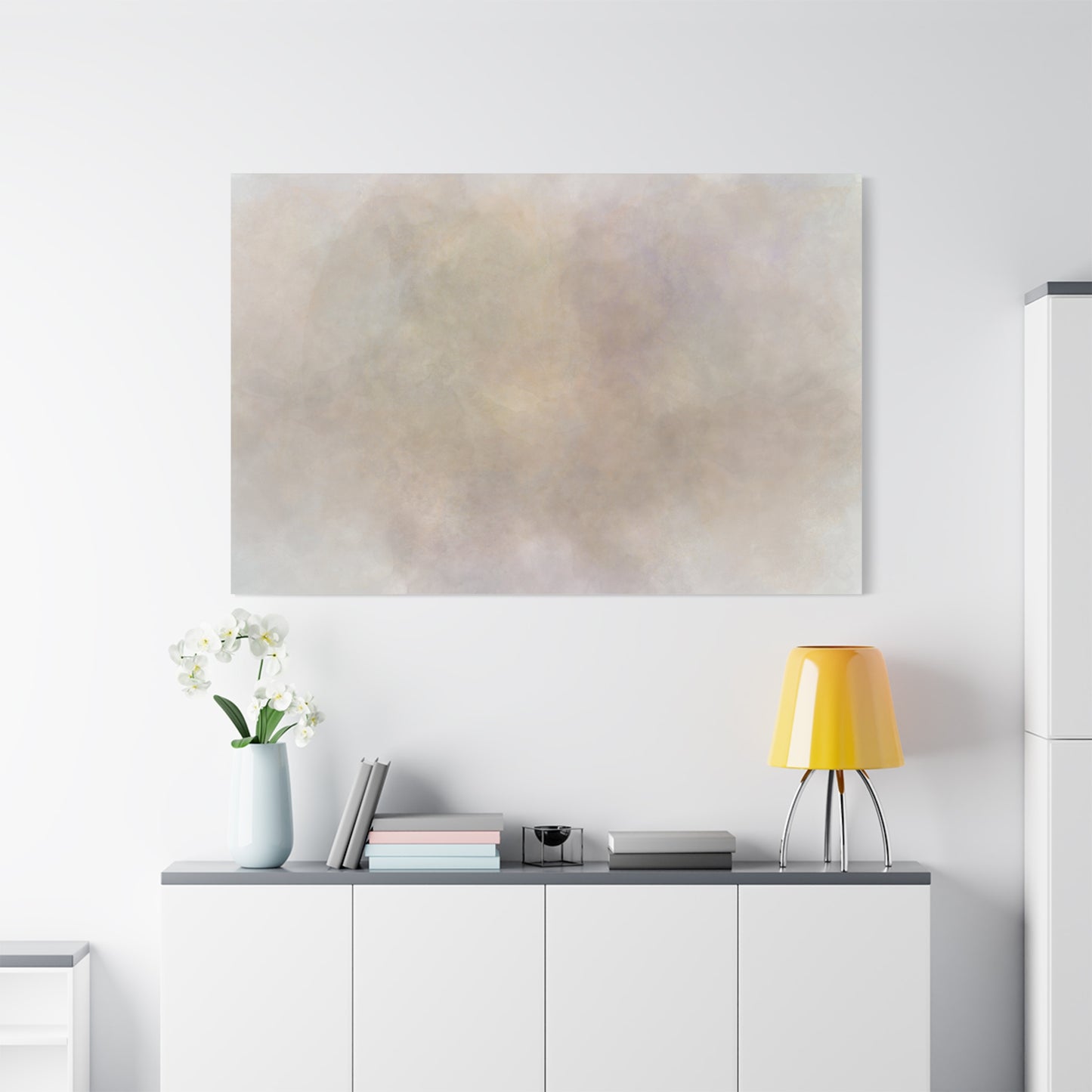 Soft Neutral Abstract Fog Canvas