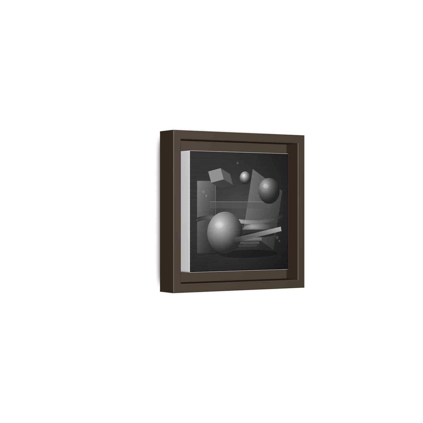 Monochrome Geometric Spheres Canvas Framed Wall Art | Matte Print