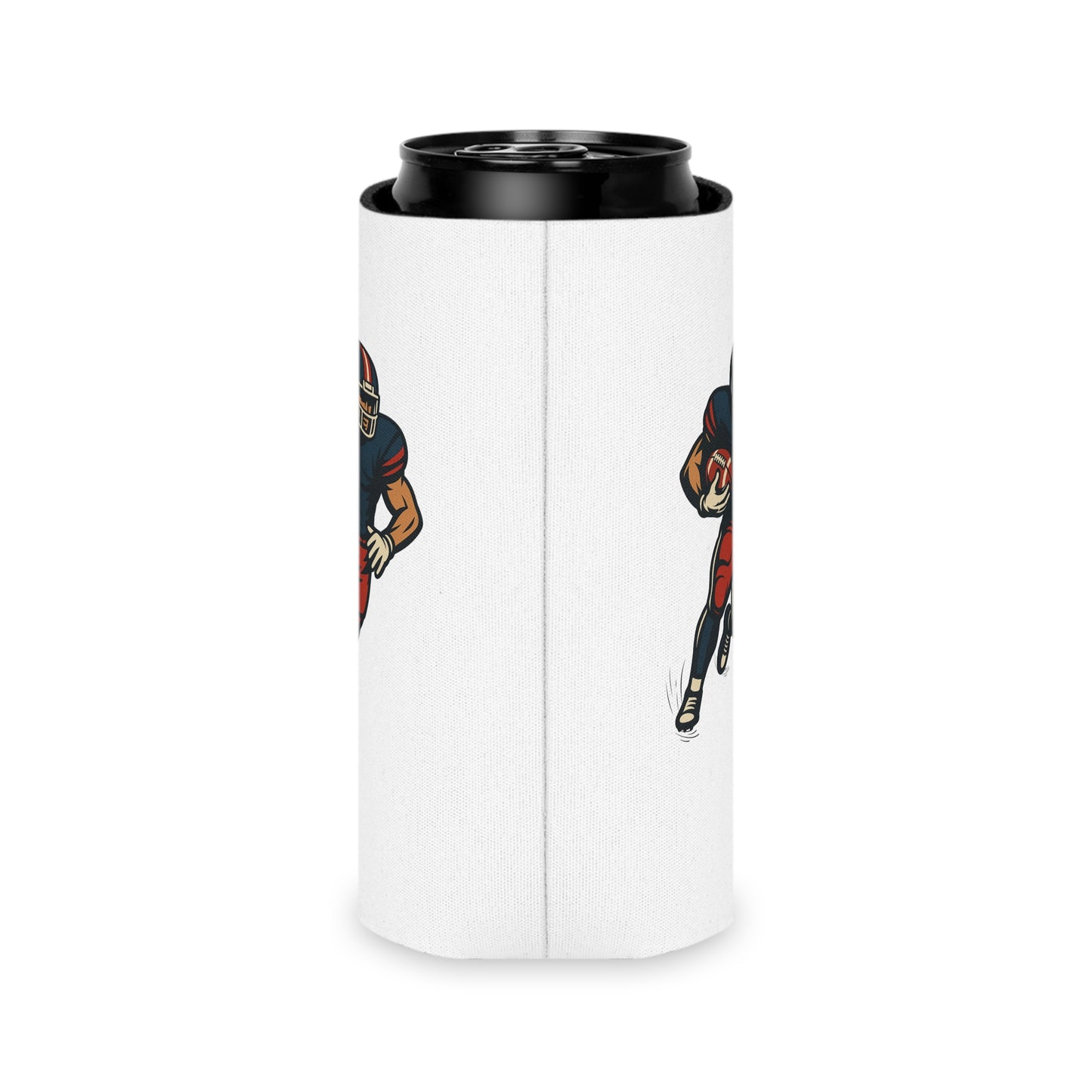 Football Player Can Cooler | Sports Fan Gift, Tailgate Accessories, Game Day Drink Holder, Party Favor, Football Party Decor