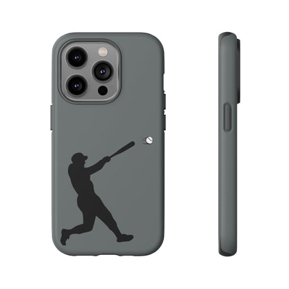Printify baseball batter phone case, tough protective smartphone cover featuring a baseball player design for fans.