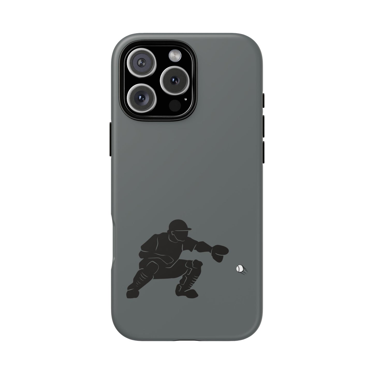 Printify baseball catcher phone case, tough protective cover with catcher design, fits smartphones securely.