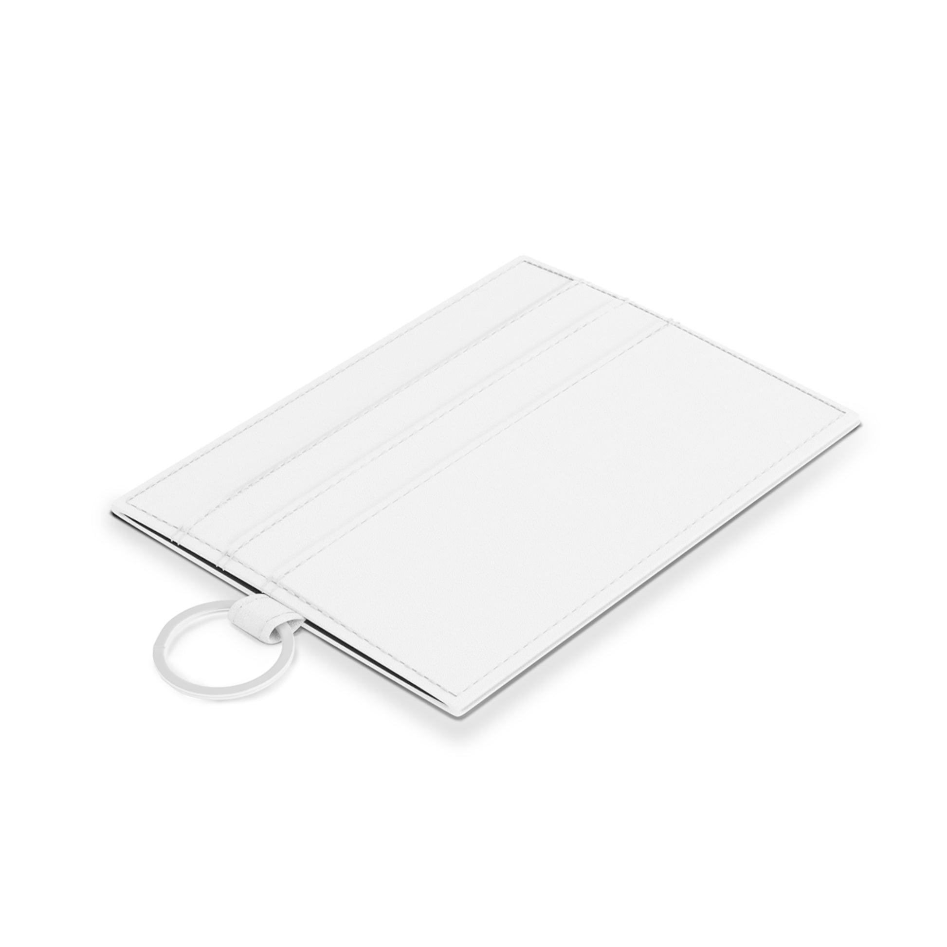 Abstract gray brushstroke saffiano leather card holder by Printify, minimalist accessories for storing credit cards and IDs.
