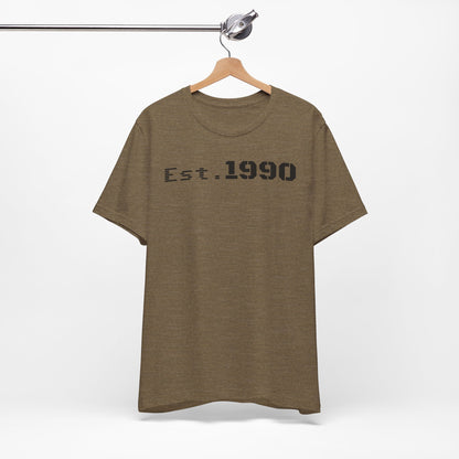 Unisex Est. 1990 Nostalgic Jersey Tee - Perfect Gift, Vintage Style, Retro Fashion, Birthday Celebration, Casual Wear - TRV