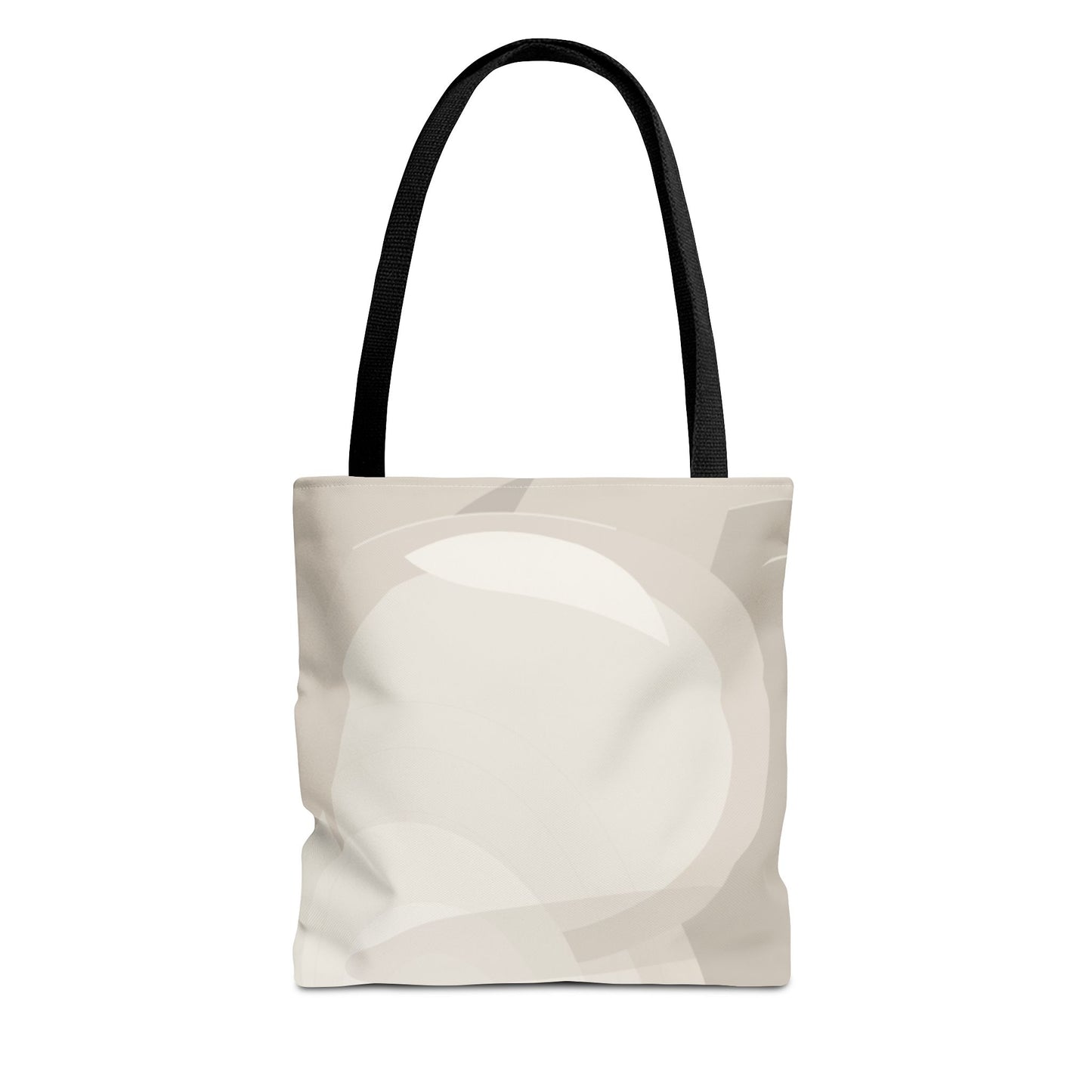 Neutral Abstract Circle Pattern Tote Bag | Minimal Beige AOP Canvas
