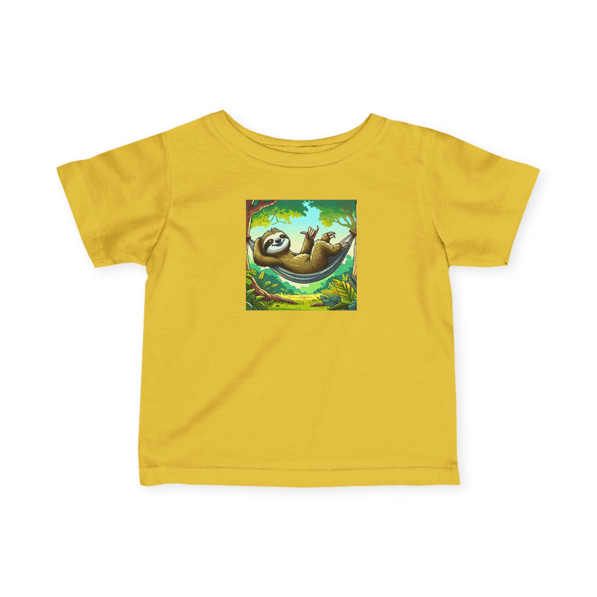 Cute infant tee featuring a sloth nap graphic, made by Printify, perfect for baby kids' clothes and comfortable everyday wear.