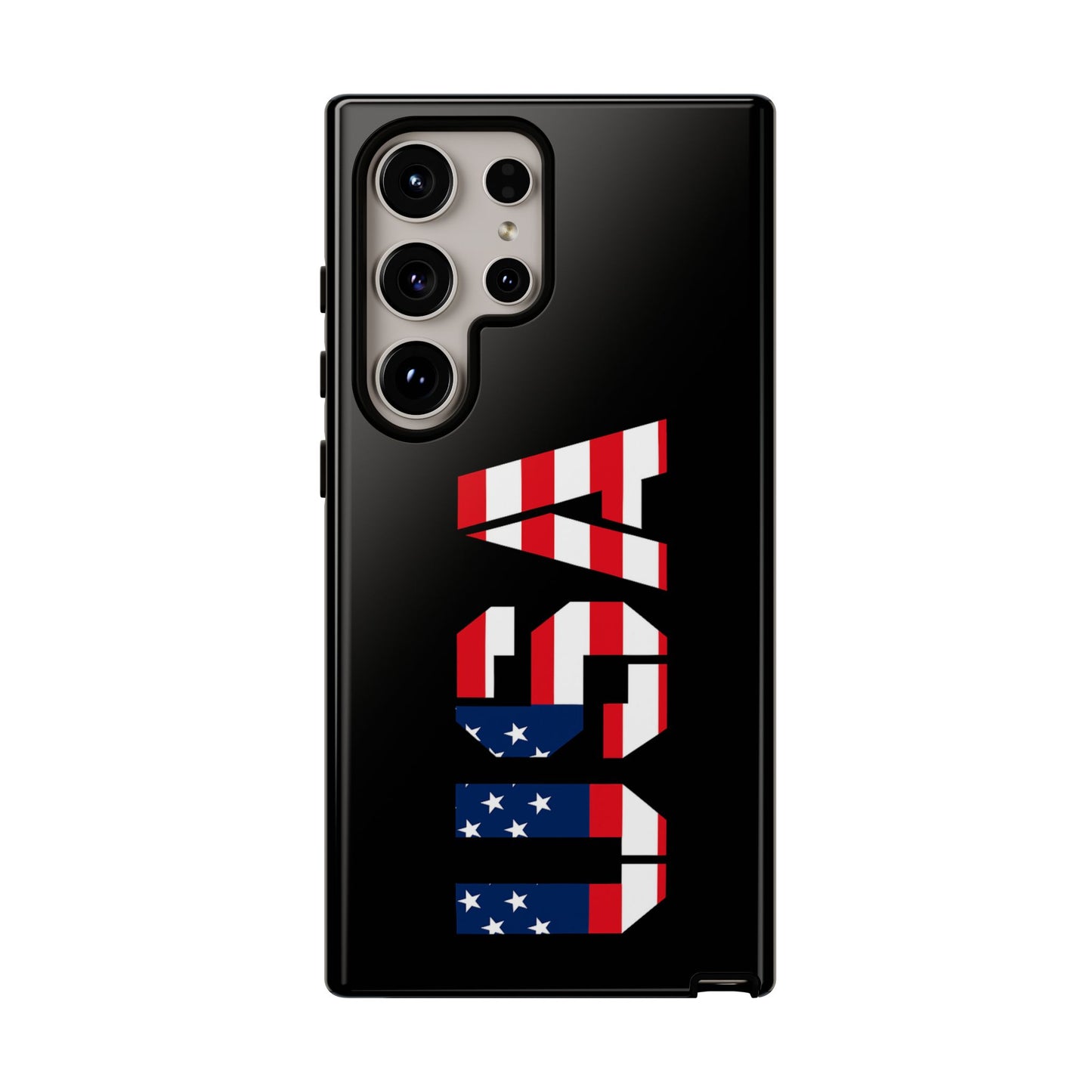 Patriotic American flag phone case by Printify, rugged protective case for smartphones with bold flag design.