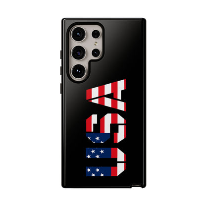 Patriotic American flag phone case by Printify, rugged protective case for smartphones with bold flag design.