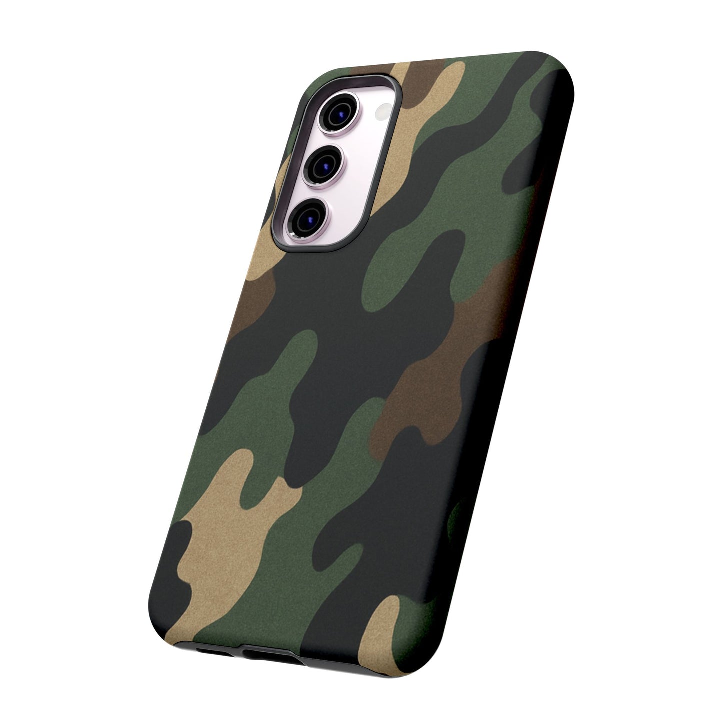 Military green camo tough phone case by Printify, rugged protective cover for smartphones with durable design.