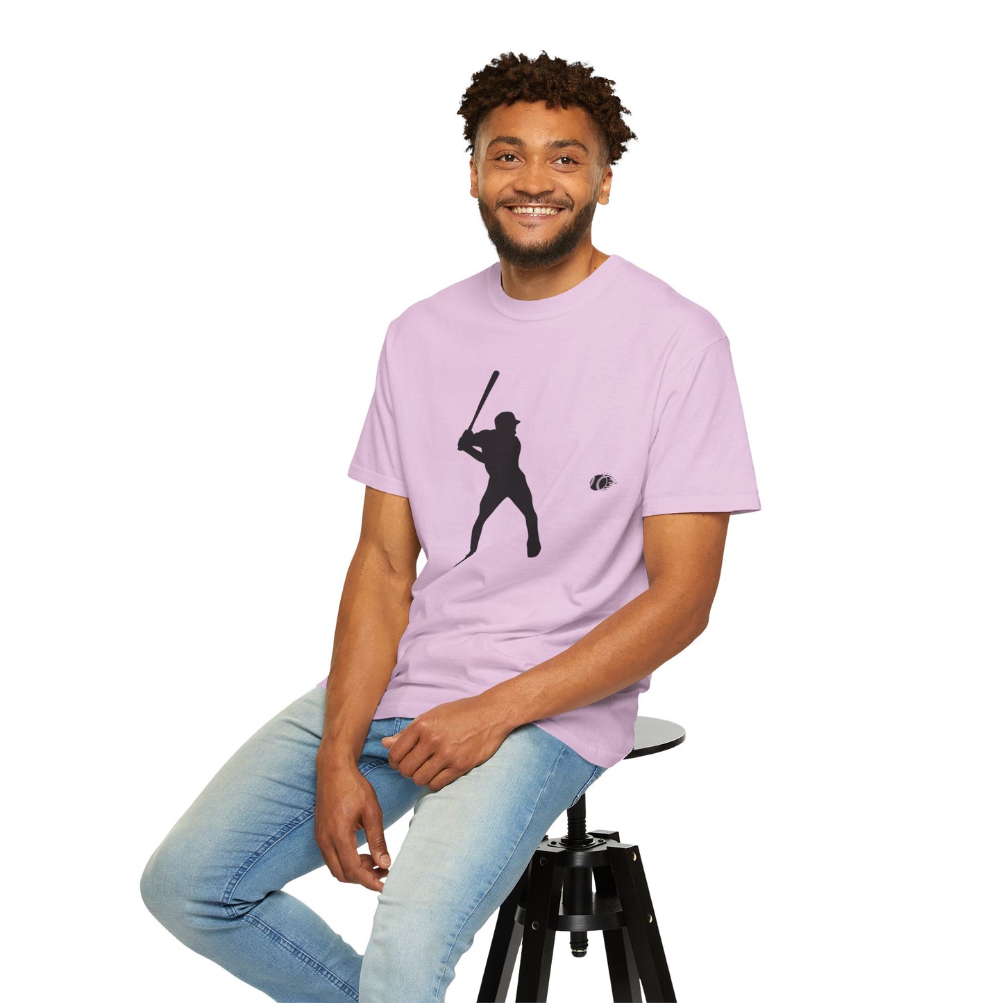 Unisex Baseball Silhouette Tee, Casual Wear, Sports Fan Apparel, Gift for Athletes, Summer Outing Outfit, Soft Cotton Shirt