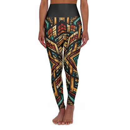Abstract Geometric Starburst Leggings | High Waisted Yoga Leggings