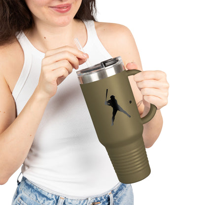 Baseball Player Insulated Travel Mug - 40oz, Sports Enthusiast Gift, Coffee Cup, Active Lifestyle, Personalized Mug, Custom Travel Tumbler - TRV