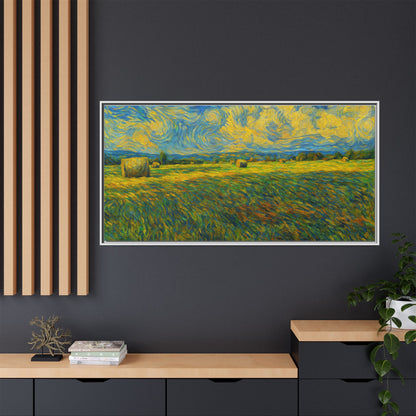 Framed multi-color landscape matte canvas print by Printify showcasing a colorful scenic artwork on high-quality canvas.