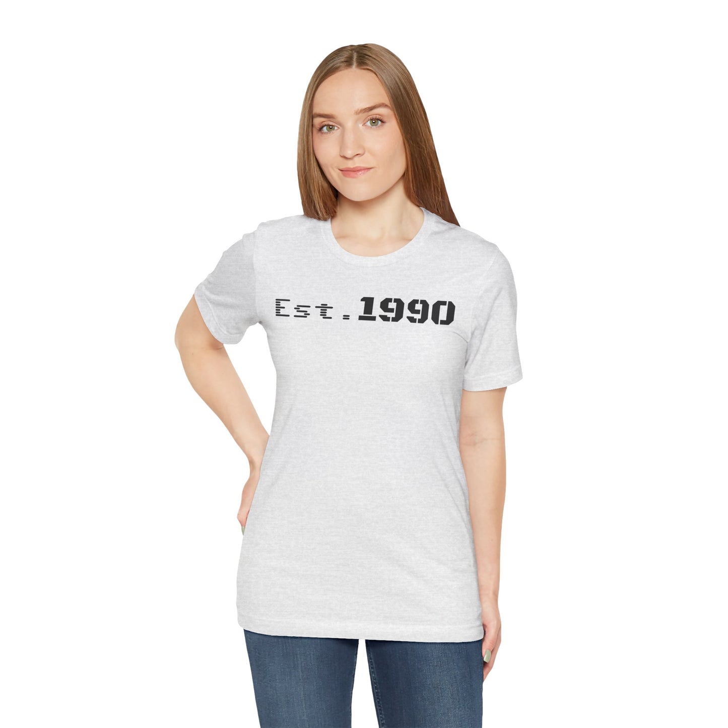 Unisex Est. 1990 Nostalgic Jersey Tee - Perfect Gift, Vintage Style, Retro Fashion, Birthday Celebration, Casual Wear - TRV