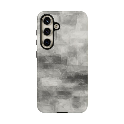 Abstract gray grid phone case by Printify, tough protective iPhone cover with modern geometric design.