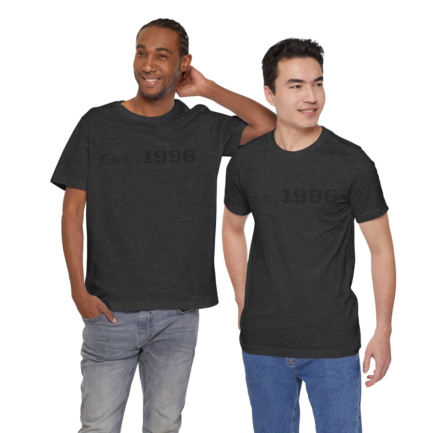 Vintage Est. 1996 T-shirt by Printify featuring a classic design, ideal as a birthday gift for someone born in 1996.