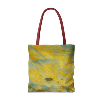 Eco-friendly canvas tote bag featuring artistic abstract design, perfect for beach or everyday use, by Printify.