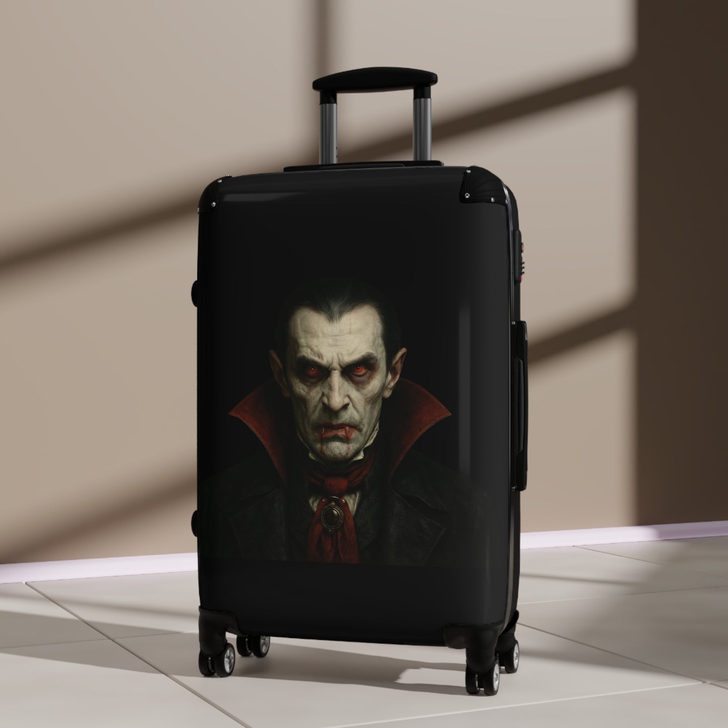 Vampire Portrait Carry-On Suitcase — Gothic Dracula Luggage for Halloween Travel