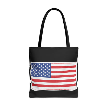 Patriotic Tote Bag, American Flag Carryall, Beach Bag, Reusable Shopping Tote, Independence Day Gift - TRV