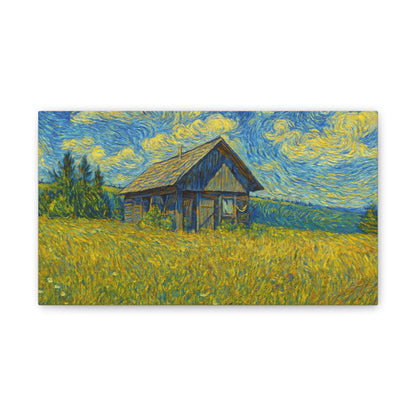 Starry Field Barn Canvas Print