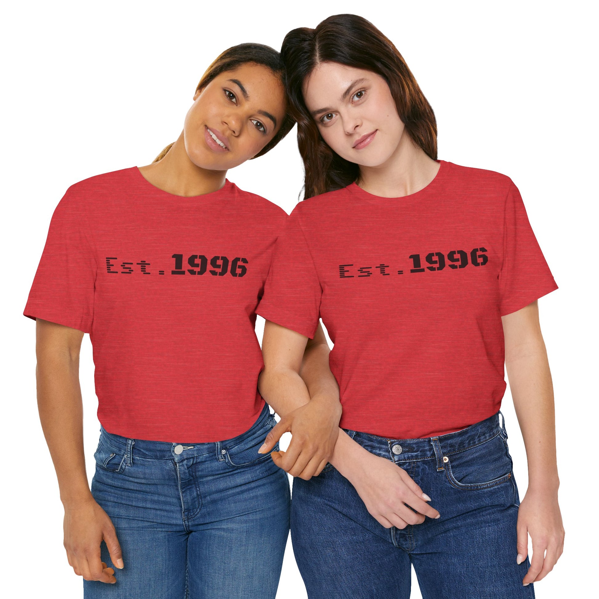 Vintage Est. 1996 T-shirt by Printify featuring a classic design, perfect as a birth year birthday gift.