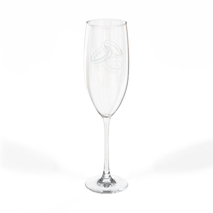 Interlocking Rings Champagne Glass | Engraved 8oz Flute