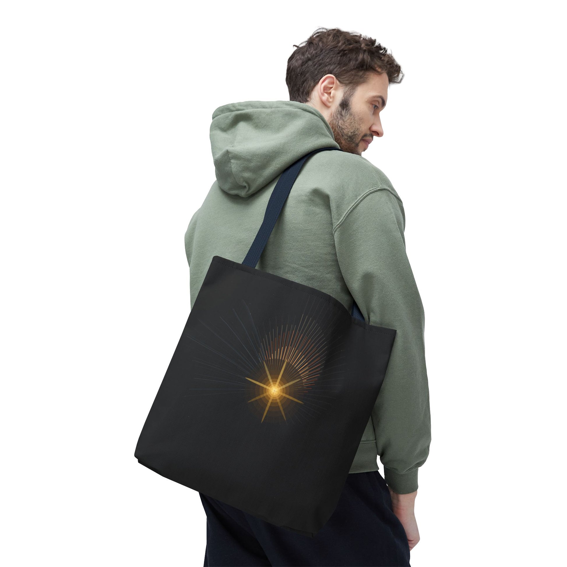 Radiant Starburst Tote Bag | Golden Light Celestial Design - TRV