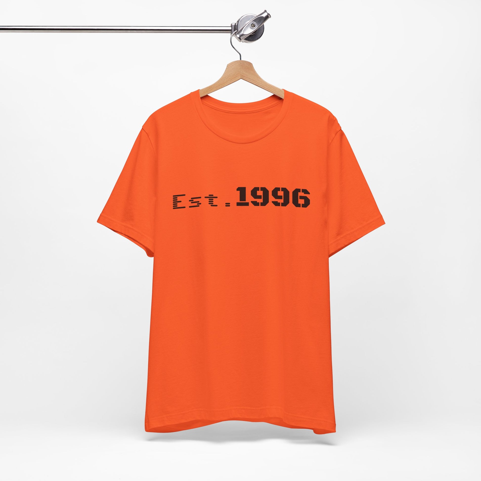 Vintage Est. 1996 T-shirt by Printify featuring classic design, perfect birth year birthday gift, displayed on a plain background.