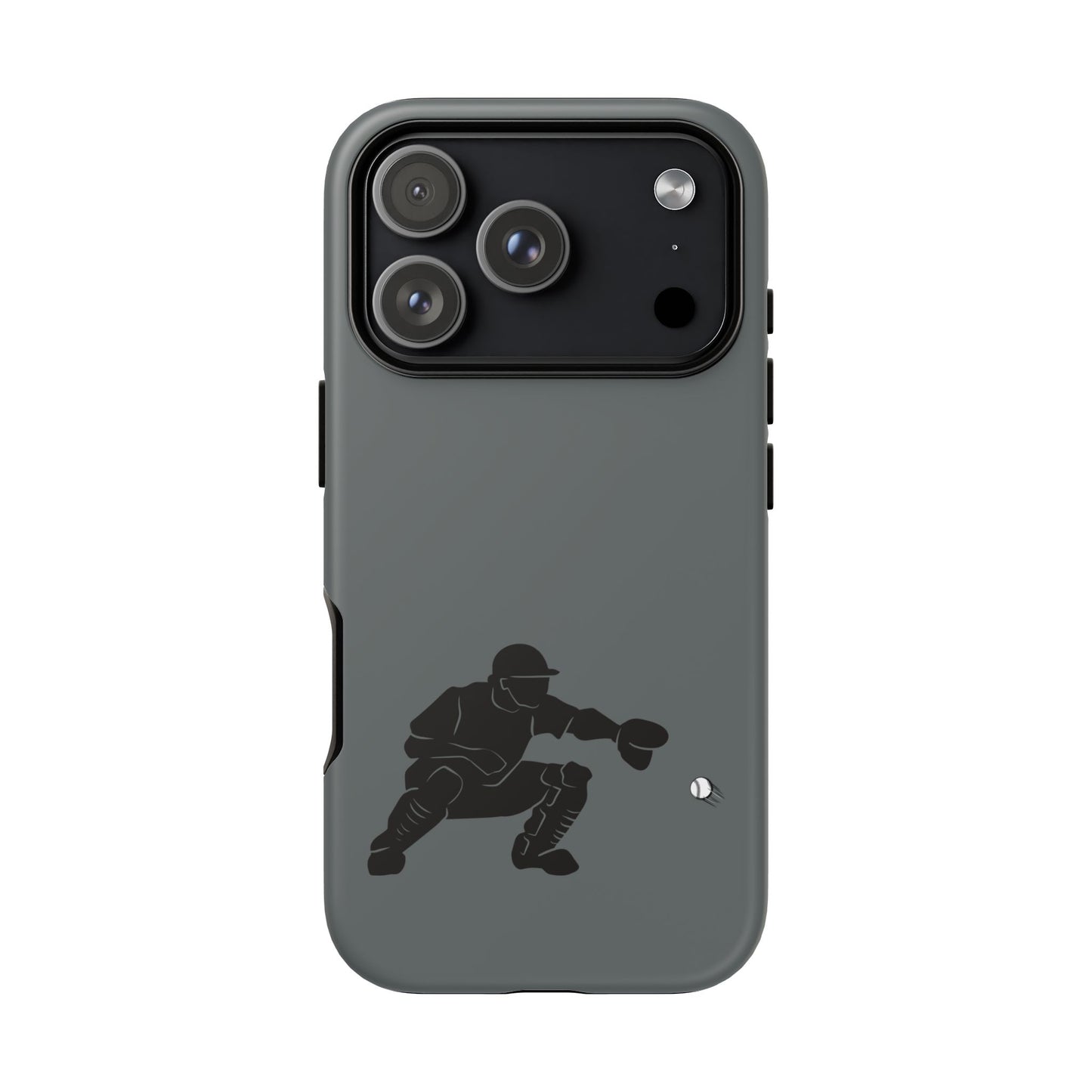 Printify baseball catcher phone case, tough protective cover with catcher design for various smartphone models.