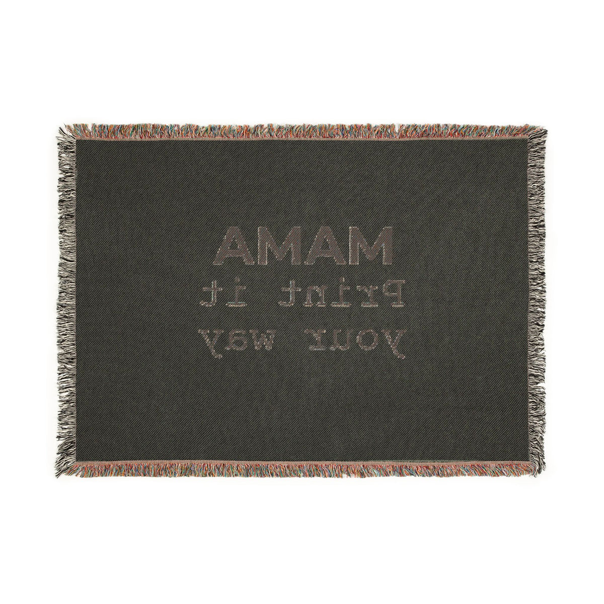 Custom woven blanket from Printify featuring personalized design, soft fabric, and a cozy throw style for home decor.