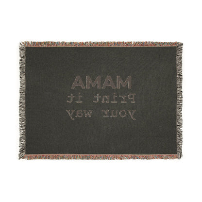 Custom woven blanket from Printify featuring personalized design, soft fabric, and a cozy throw style for home decor.
