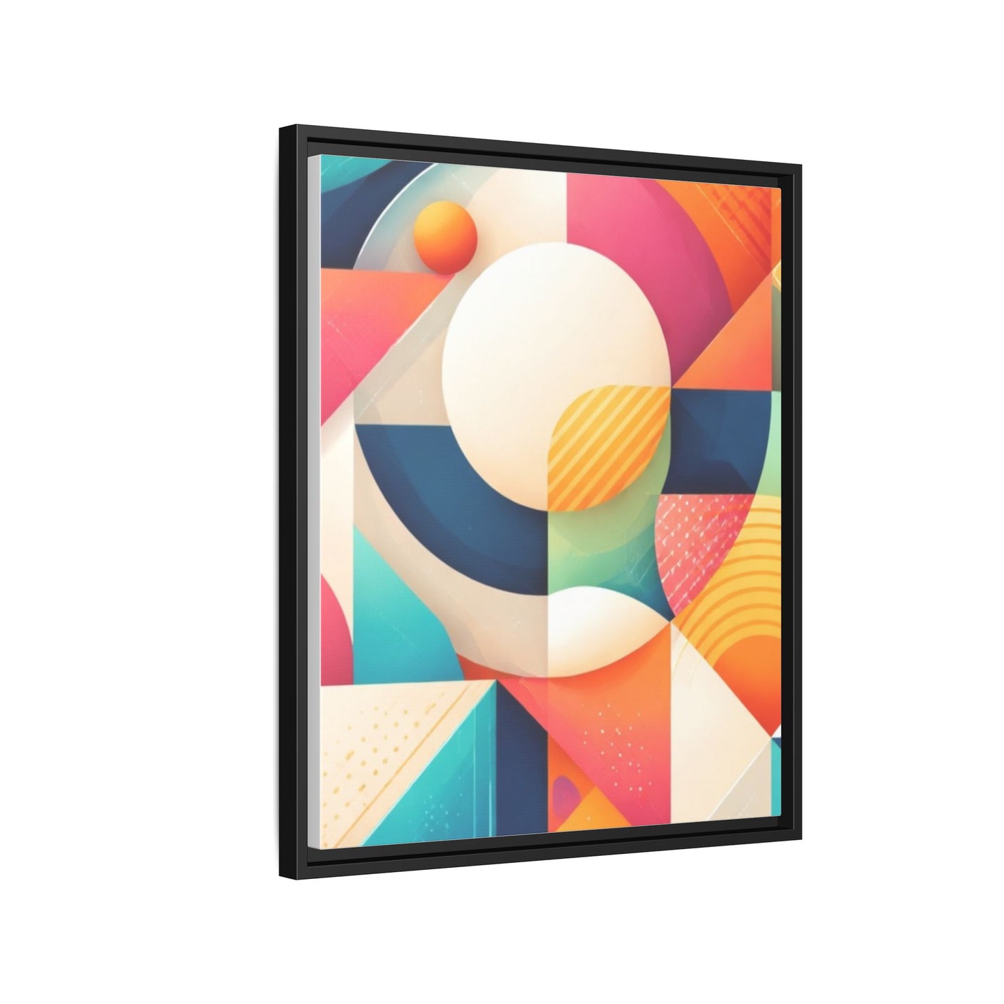 Colorful Geometric Abstract Art Matte Canvas Framed
