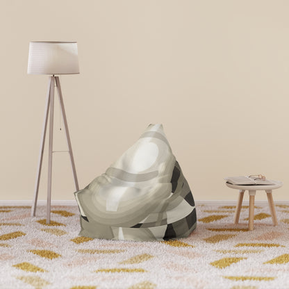 Abstract Neutral Swirl Bean Bag Cover — Modern Living Room Accent