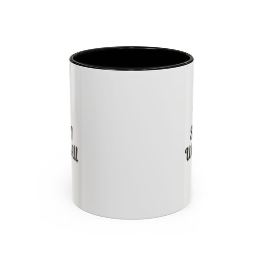 Printify holiday coffee mug with "Dear Santa I Want It All" message, perfect Christmas gift accent mug.