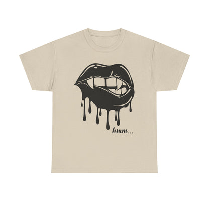 Edgy Graphic Tee - Dripping Lips Design - Unisex Heavy Cotton Tee