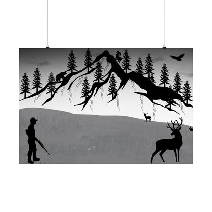 Hunting Wilderness Satin Poster