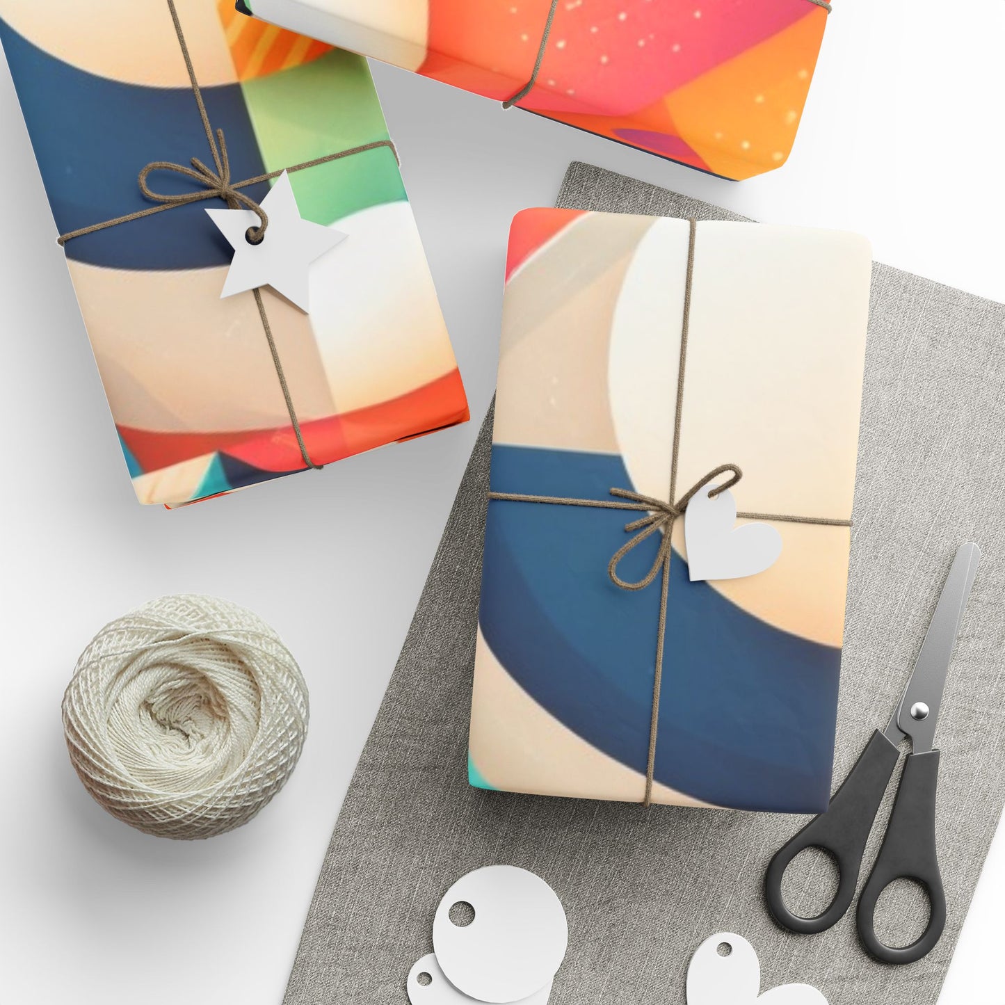 Geometric Colorwave Wrapping Paper Roll — Vibrant Abstract Gift Wrap