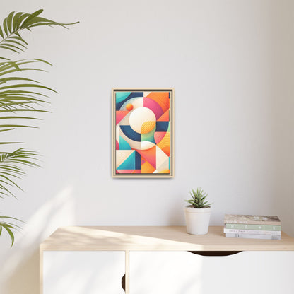 Colorful Geometric Abstract Art Matte Canvas Framed