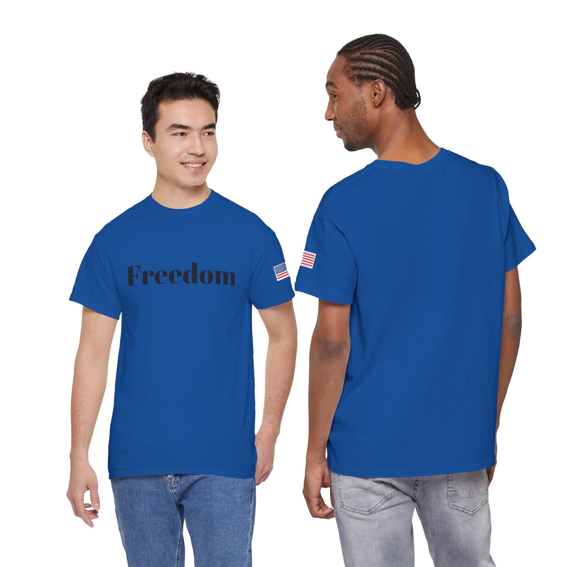 Freedom script tee | T-Shirt, American flag sleeve - TRV