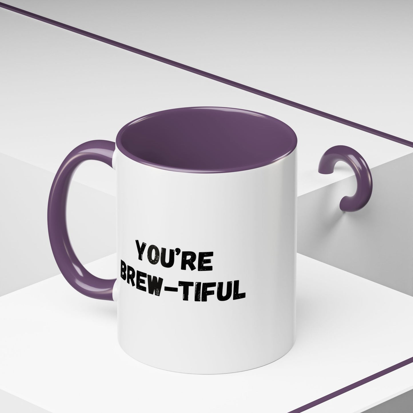 You’re Brew-tiful Accent Coffee Mug — Funny Pun Coffee Cup (11/15oz)